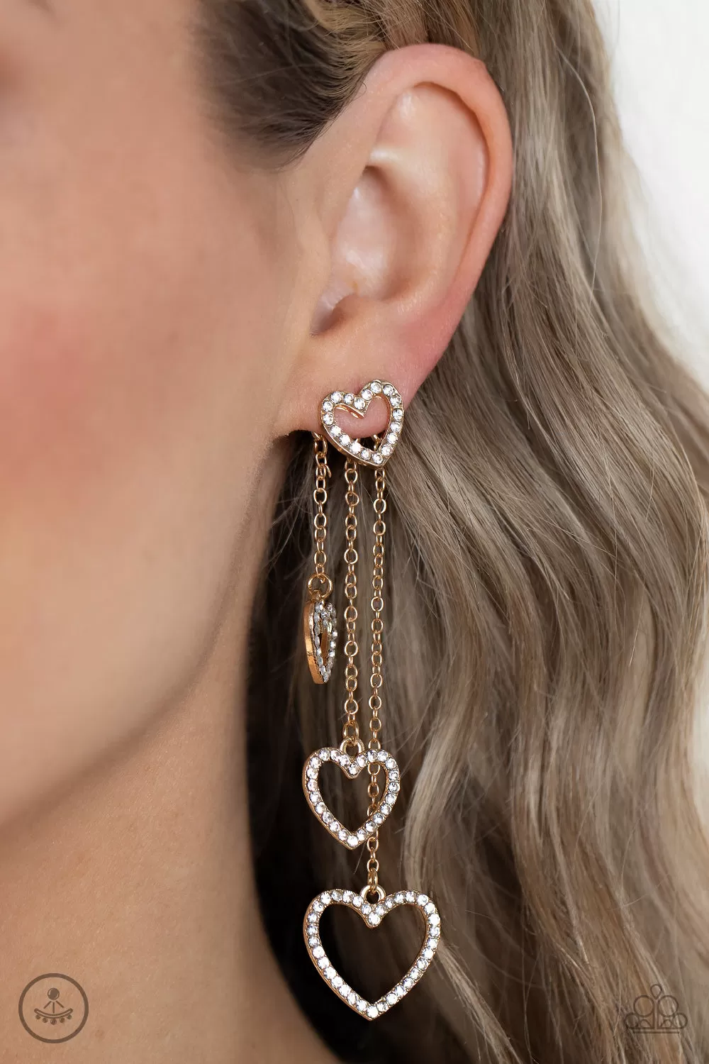 Falling In Love - Gold Post Earring