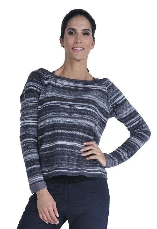 Final Sale! Bia Brazil Activewear Light Weight Sweatshirt TT4440 Charcoal Stripes