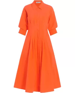 Flame Jazz Pintuck Midi Dress