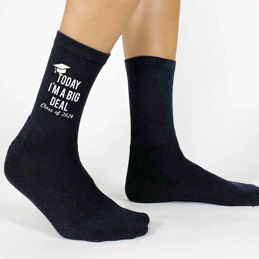 Funny 2024 Graduation Socks - Today I am a Big Deal