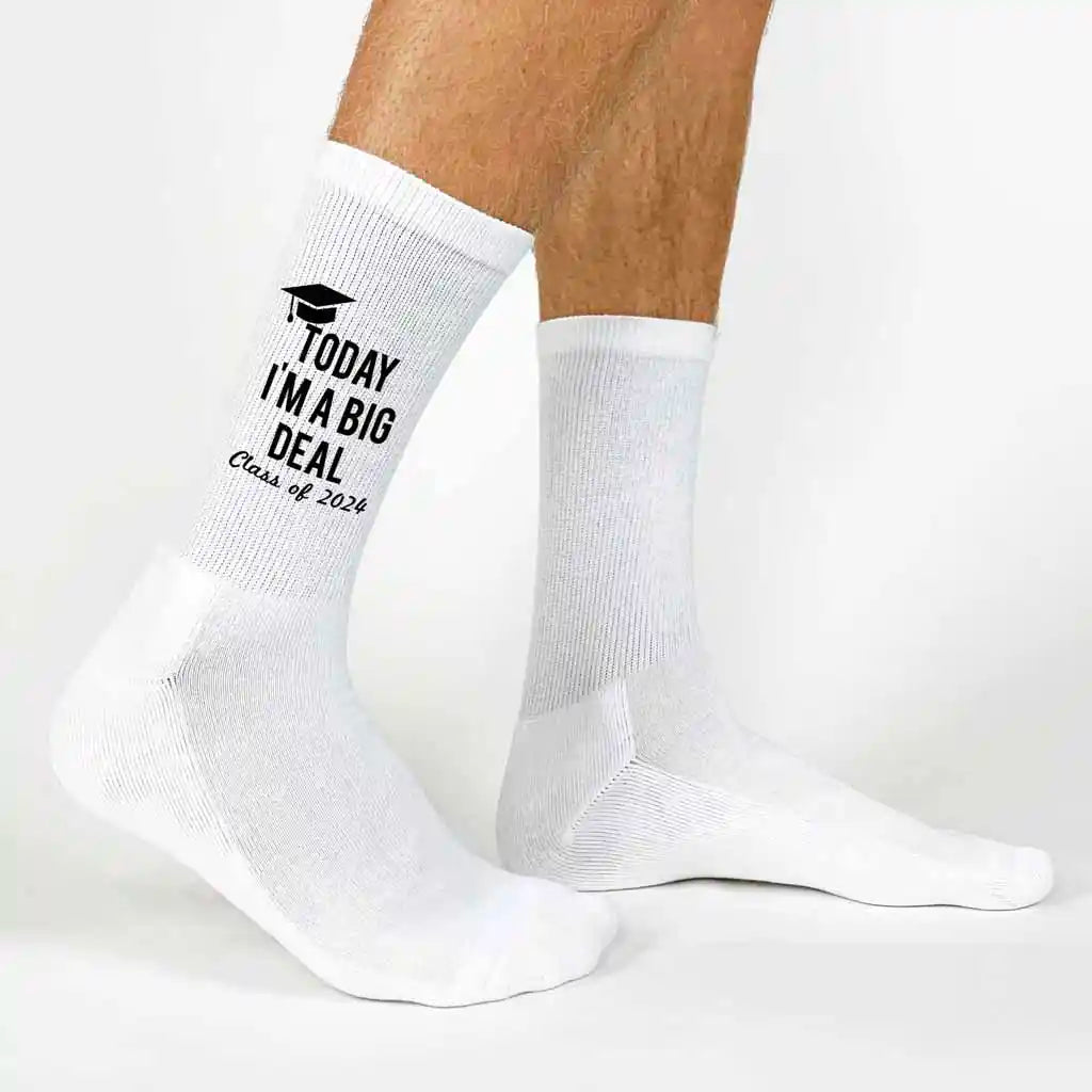 Funny 2024 Graduation Socks - Today I am a Big Deal