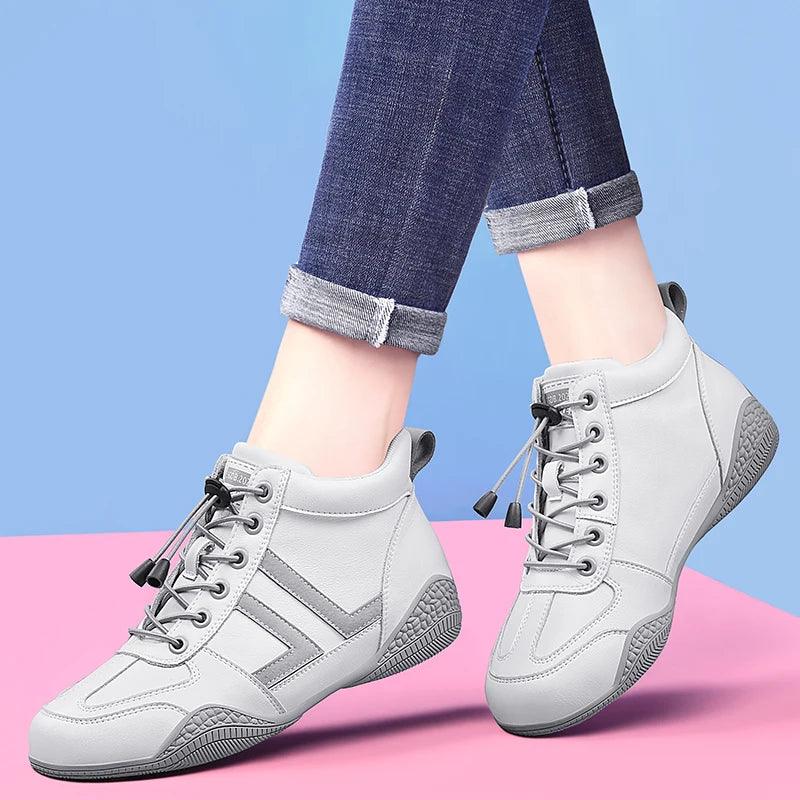 G26 Women's Casual Shoes - Leather High Top Sneakers