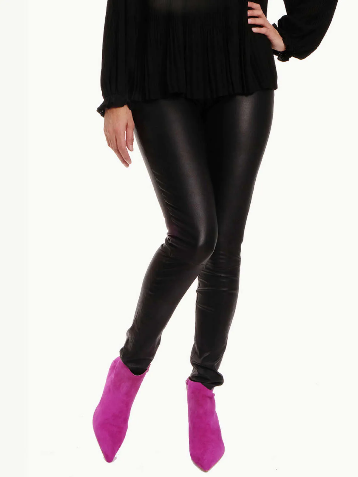 Gloria 1 Leather Leggings - Black