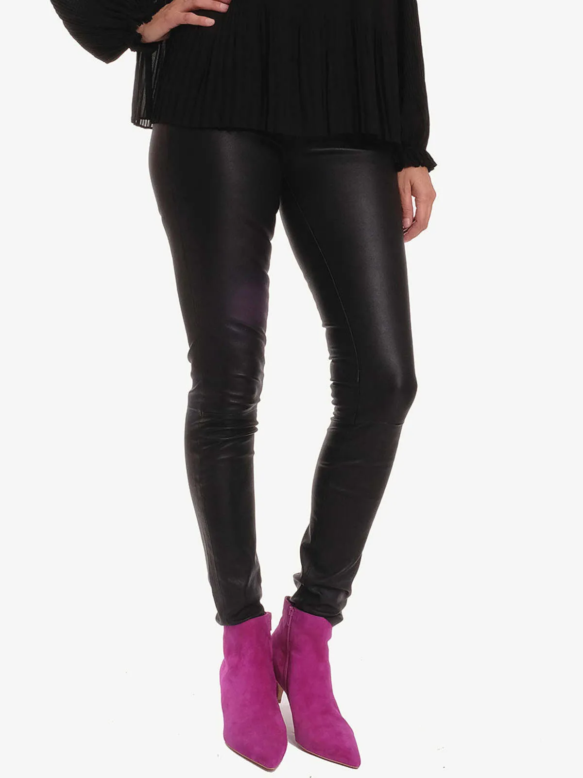 Gloria 1 Leather Leggings - Black