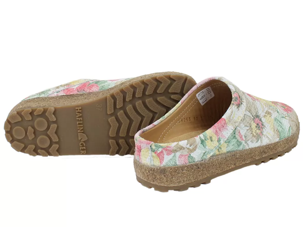 Haflinger Leather Clogs Malmo Blooming