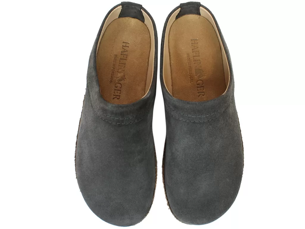 Haflinger Leather Clogs Malmo Graphite