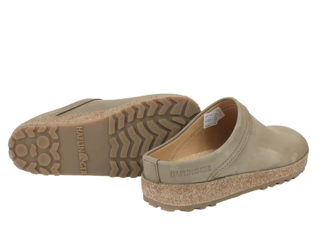 Haflinger Leather Clogs Malmo Taupe