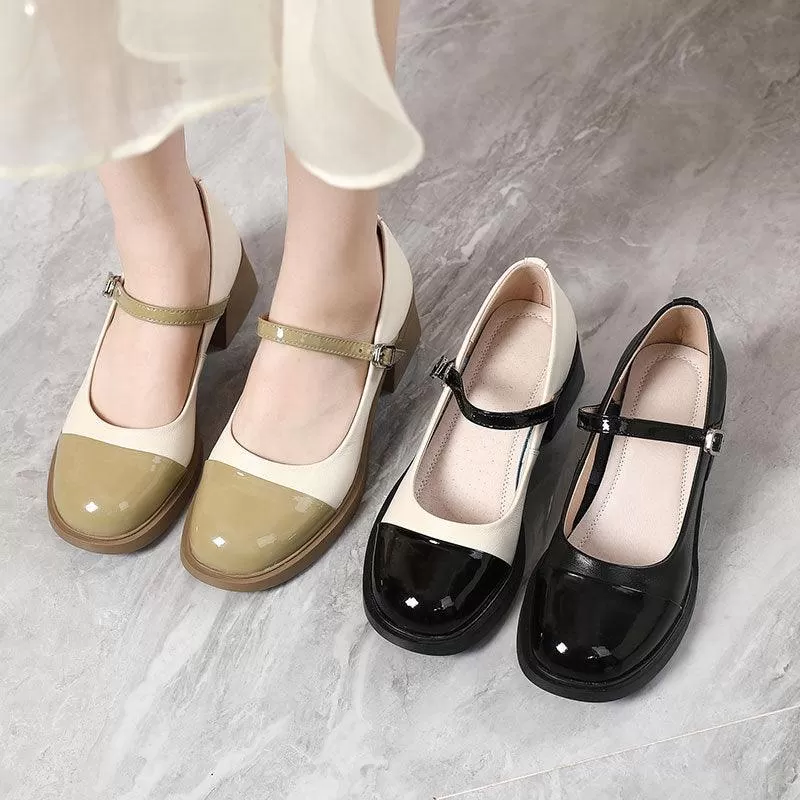 High Heel Leather Loafers in Mixed Colors for Women: TC124 Women's Casual Shoes