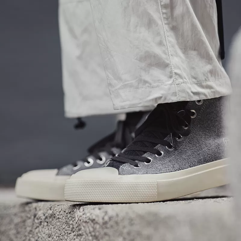 High Top Suede Casual Shoes Grey 