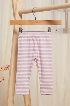 Infant Girls Pink Striped Leggings