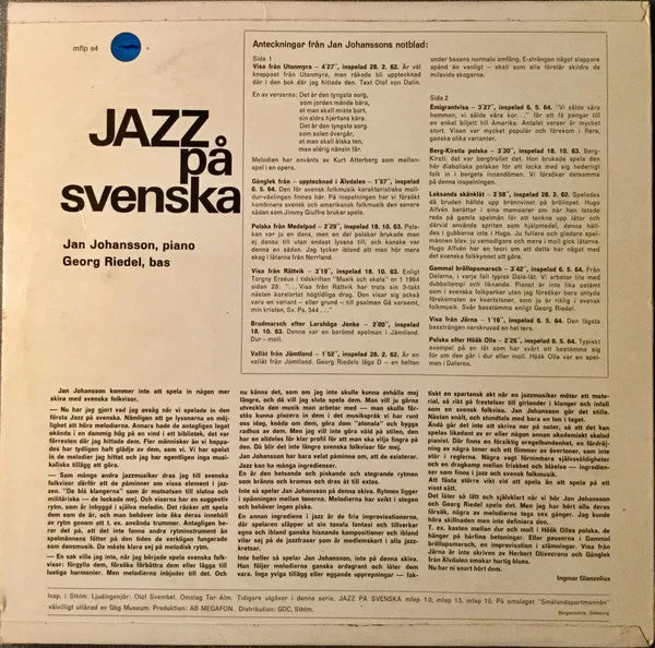 Jan Johansson ~ Jazz P Svenska