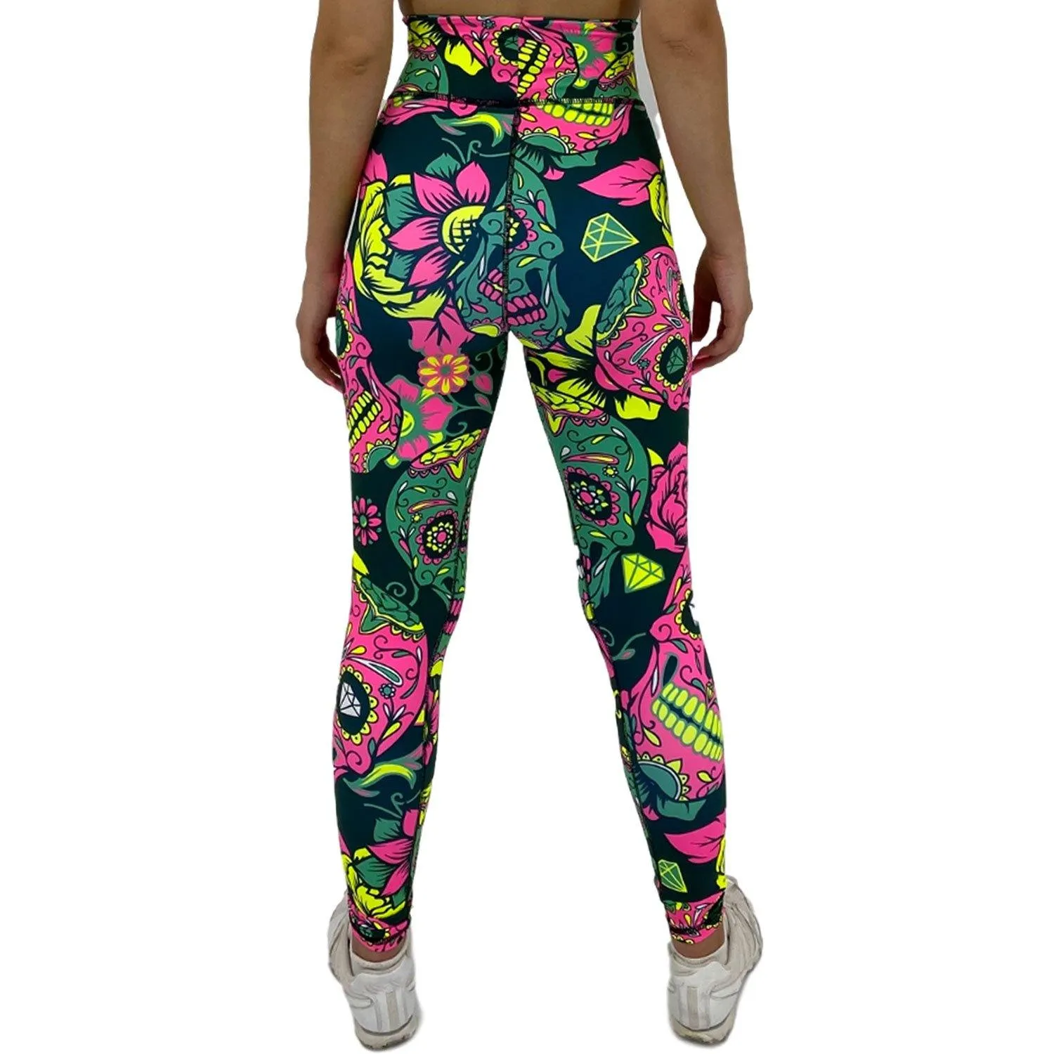 Jean Neon Teal Sugar Skull Leggings