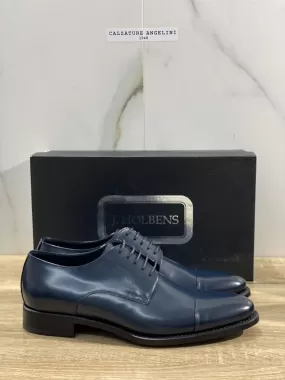 J.Holbens Oxford Uomo Pelle Blu Business Men Shoes Made In Italy Luxur