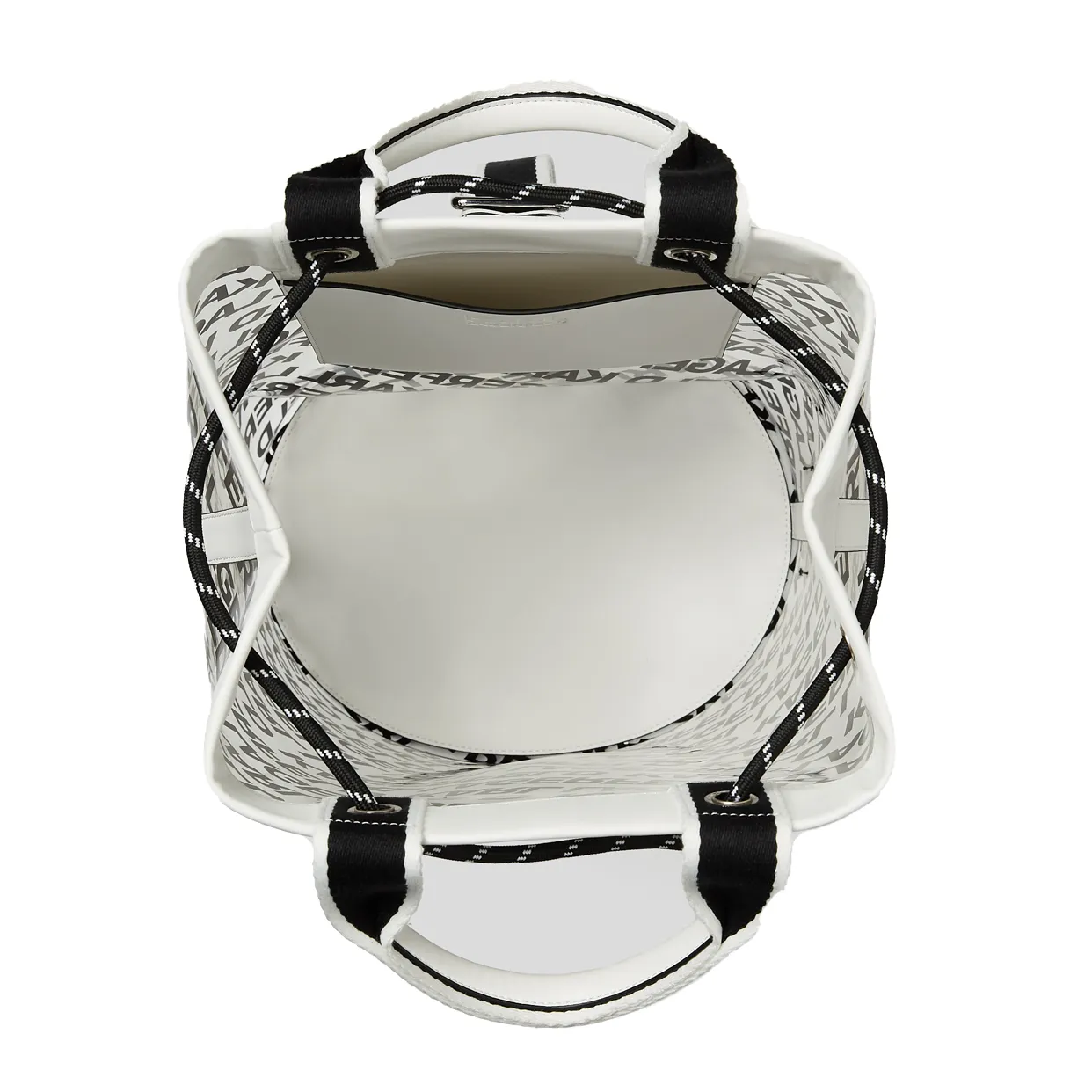 Karl Logo Print Transparent Bucket Bag -Black/White