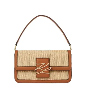 K/Autograph Raffia Shoulder Bag -Brown