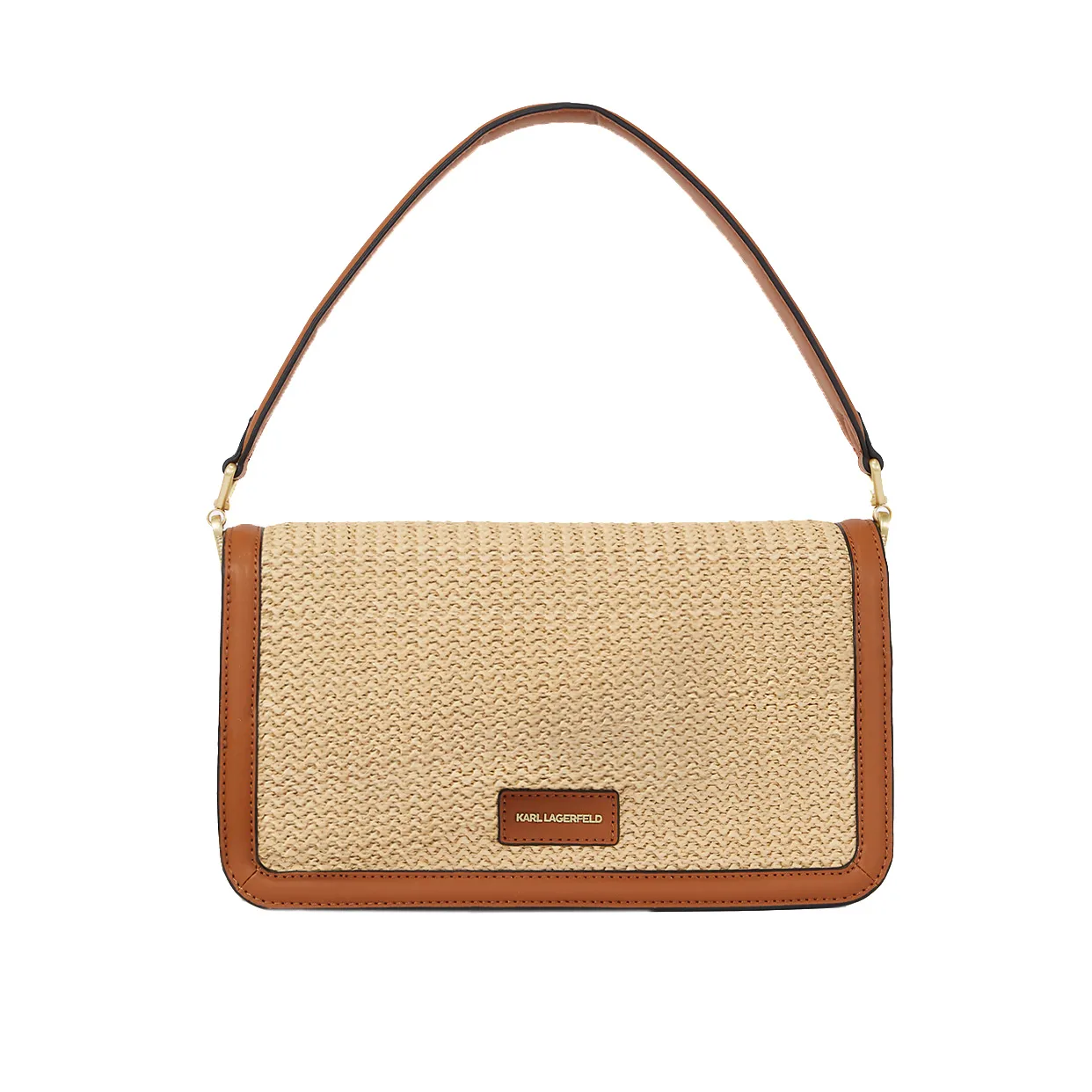 K/Autograph Raffia Shoulder Bag -Brown