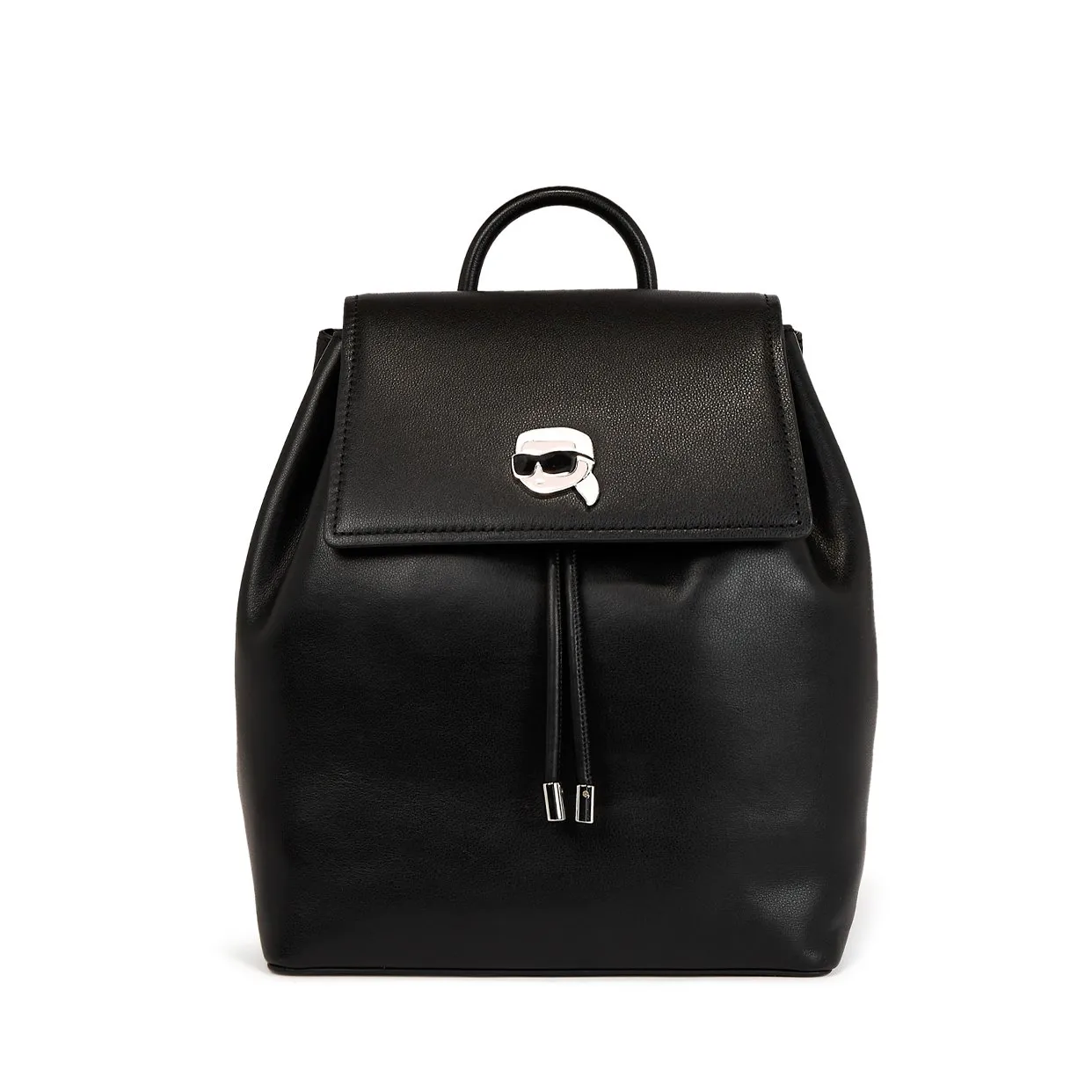 K/Ikonik Pin Leather Flap Backpack -Black