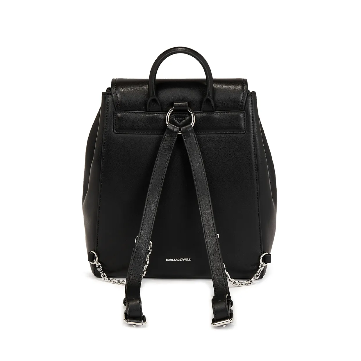 K/Ikonik Pin Leather Flap Backpack -Black