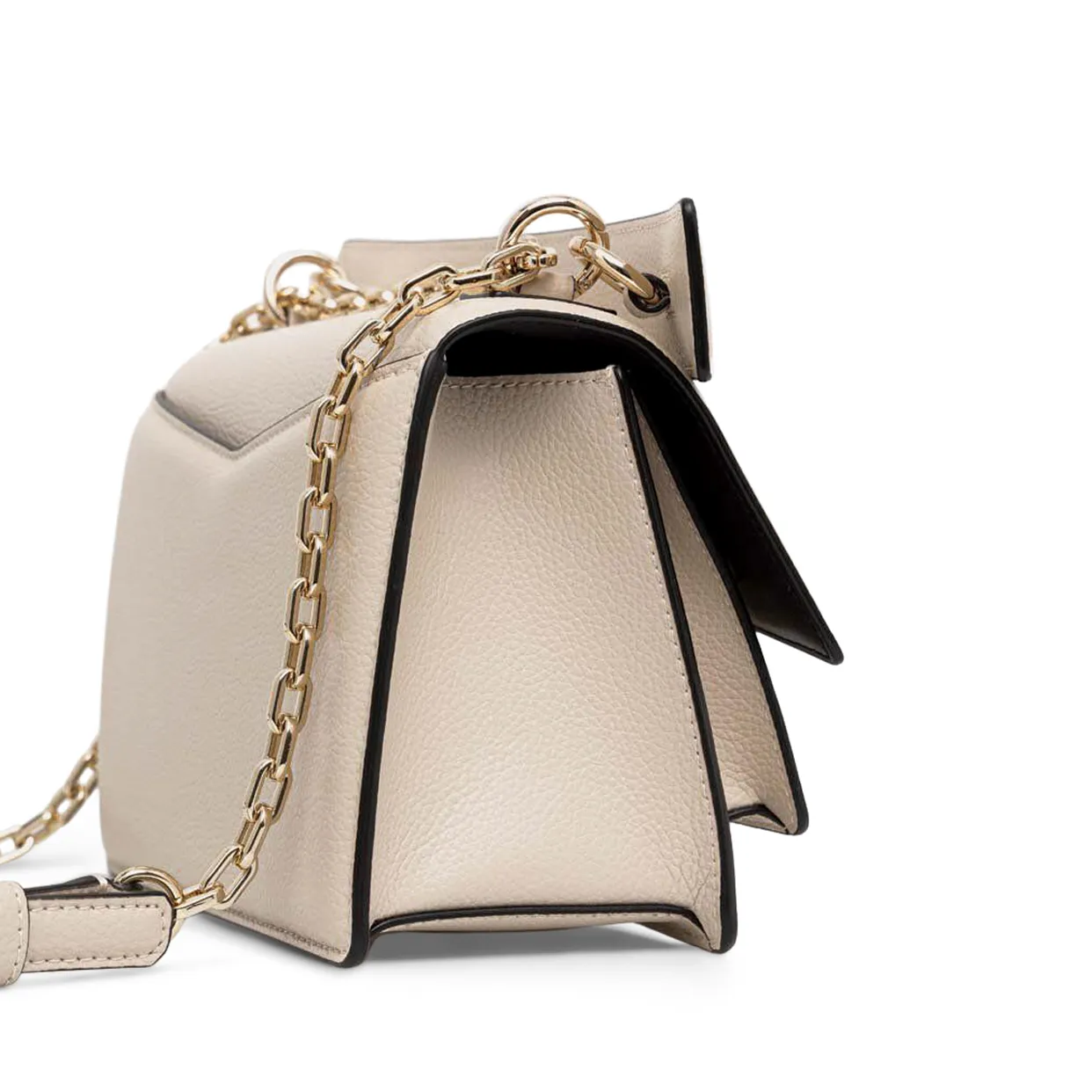 K/Karl Seven Grain Leather Shoulder Bag -Cream