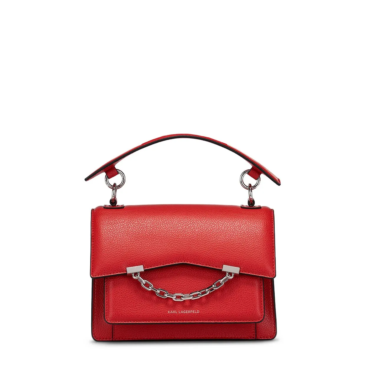 K/Karl Seven Grain Leather Shoulder Bag -Red