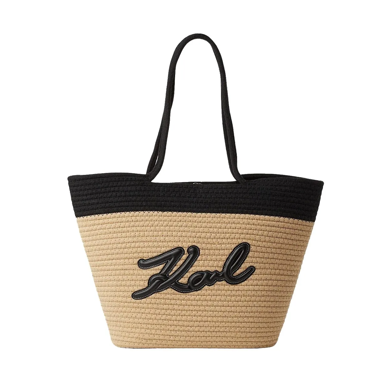 K/Signature Beach Basket Bag -Black