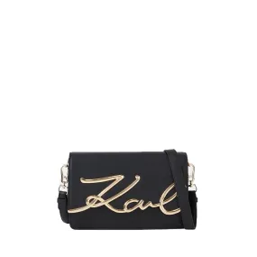 K/Signature Meduim Shoulder Bag -Black/Gold