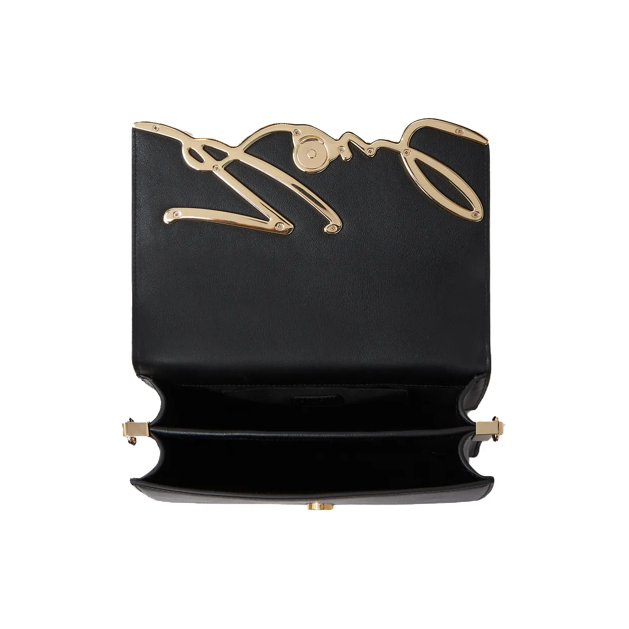 K/Signature Meduim Shoulder Bag -Black/Gold