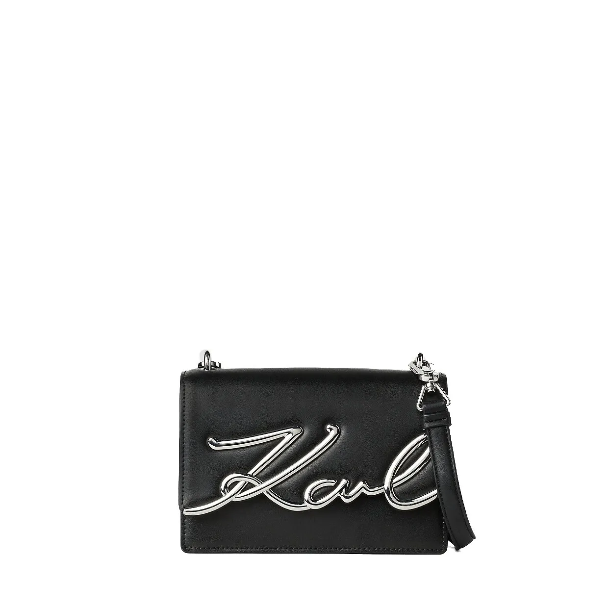 K/Signature Small Shoulder Bag -Black/Nickle