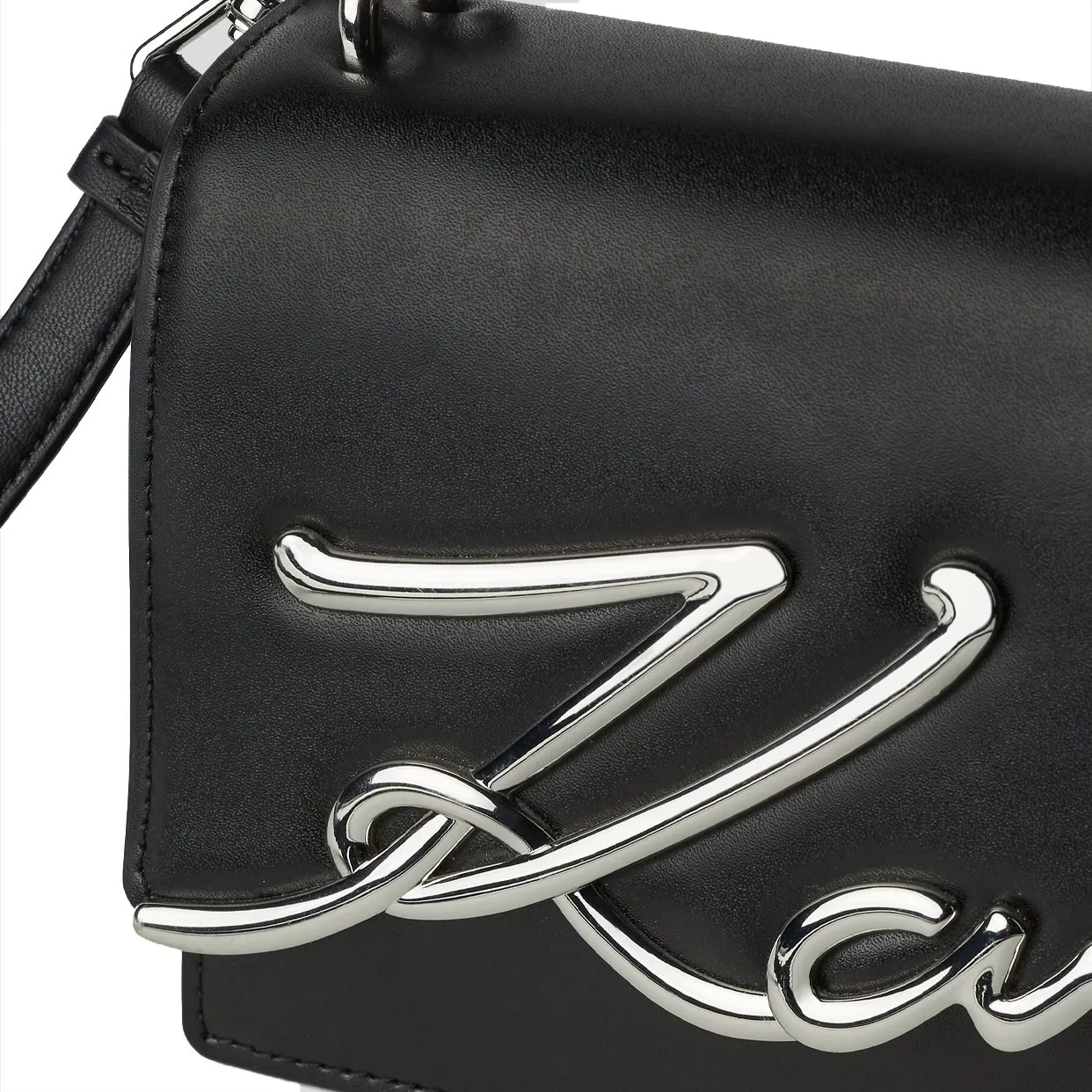 K/Signature Small Shoulder Bag -Black/Nickle