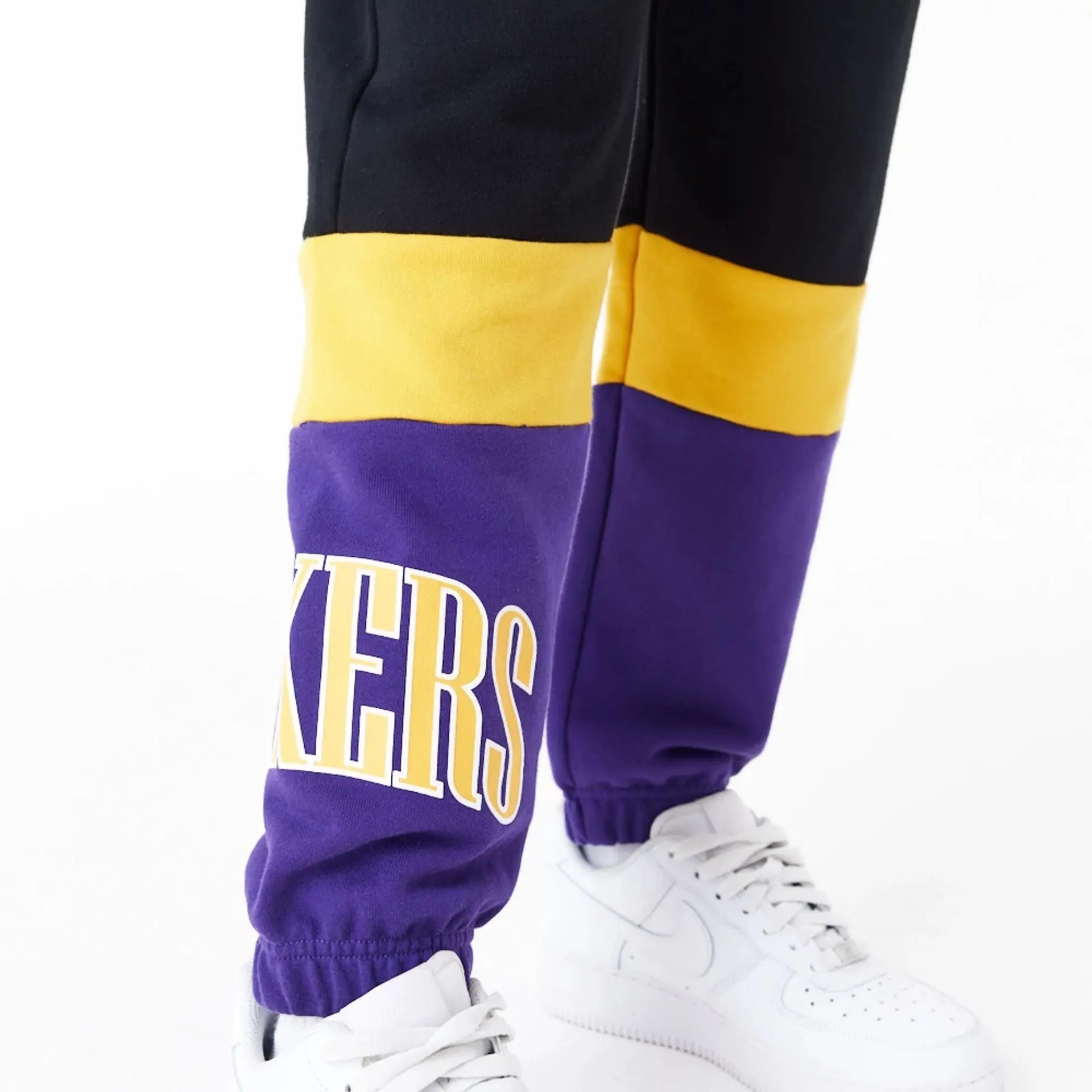 LA Lakers Womens NBA Colour Block Black Joggers