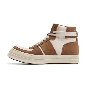 Lace-up High Top Casual Shoes Brown 