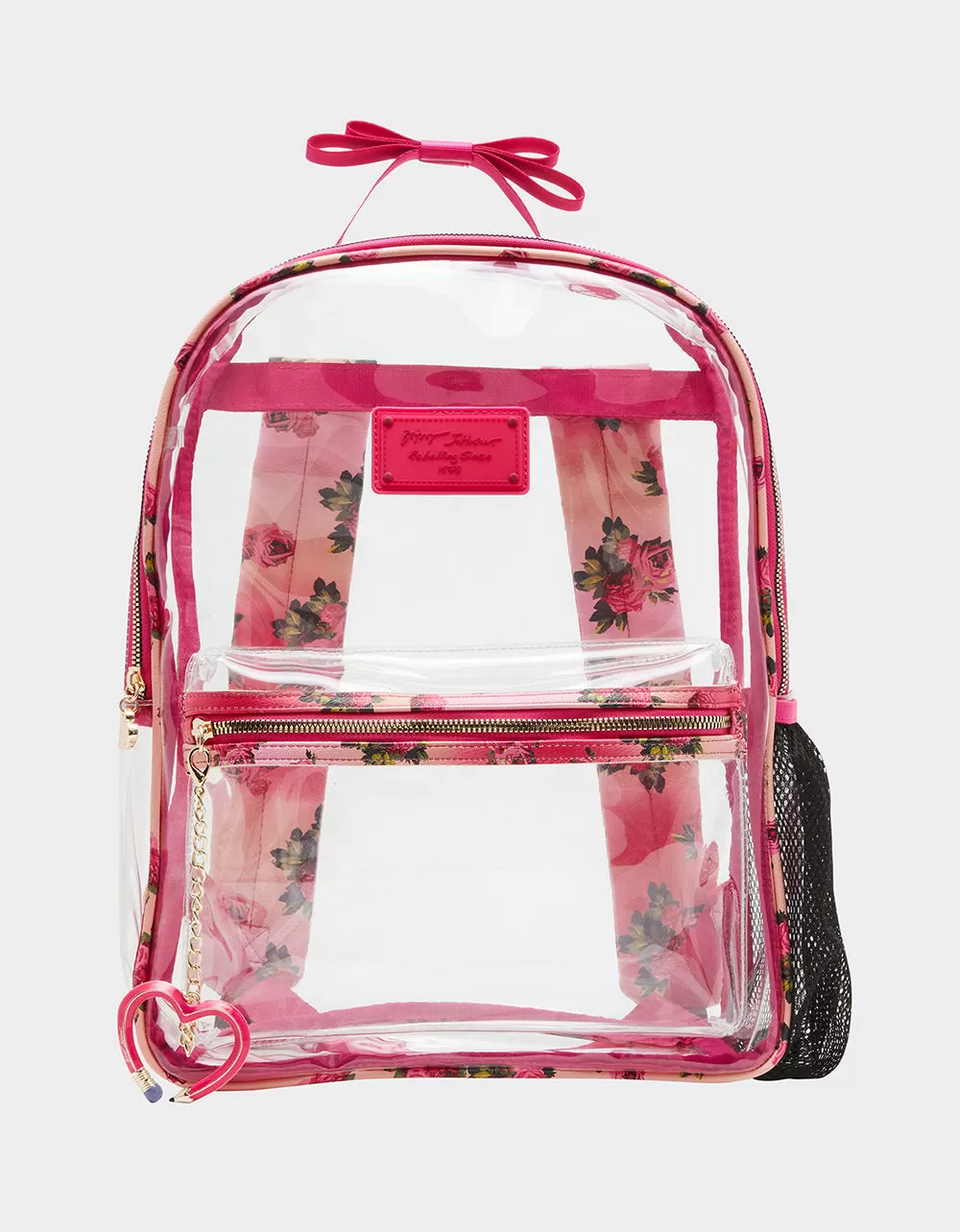 LARGE CLEAR BACKPACK FLORAL PRINT