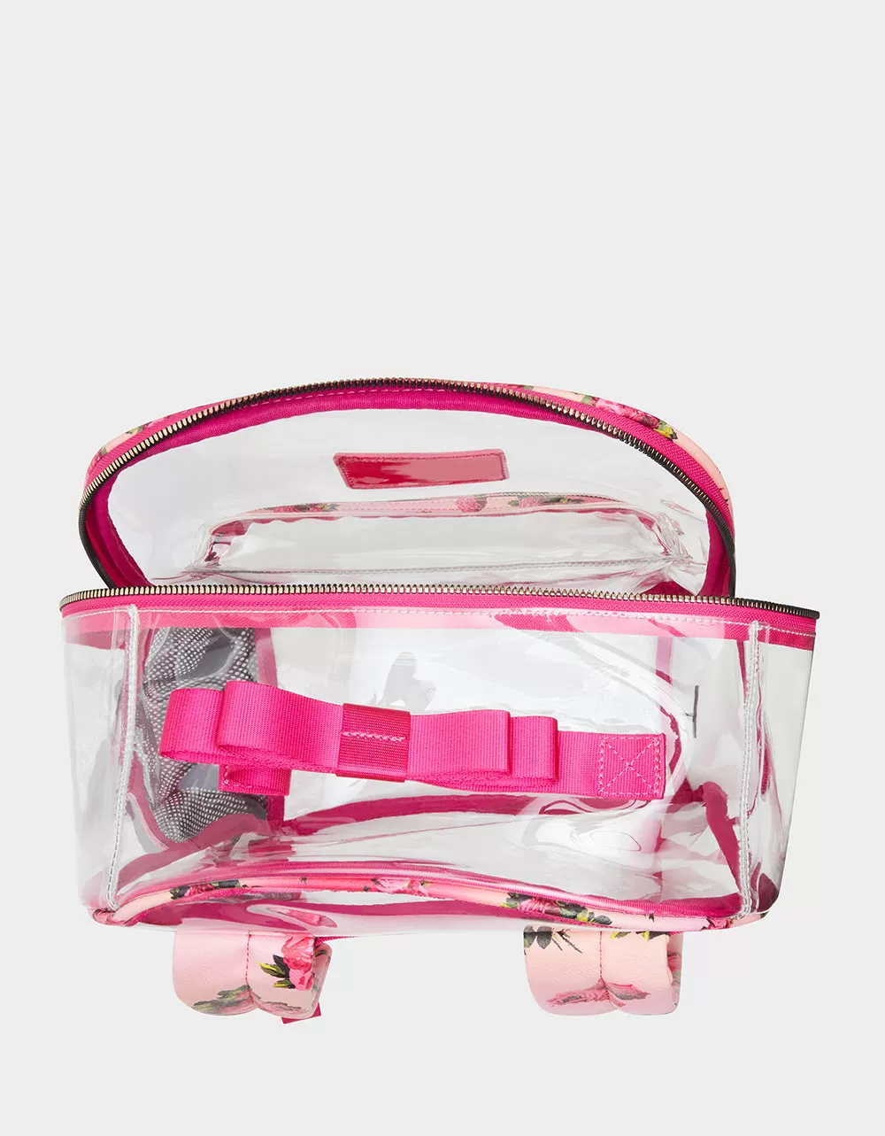 LARGE CLEAR BACKPACK FLORAL PRINT