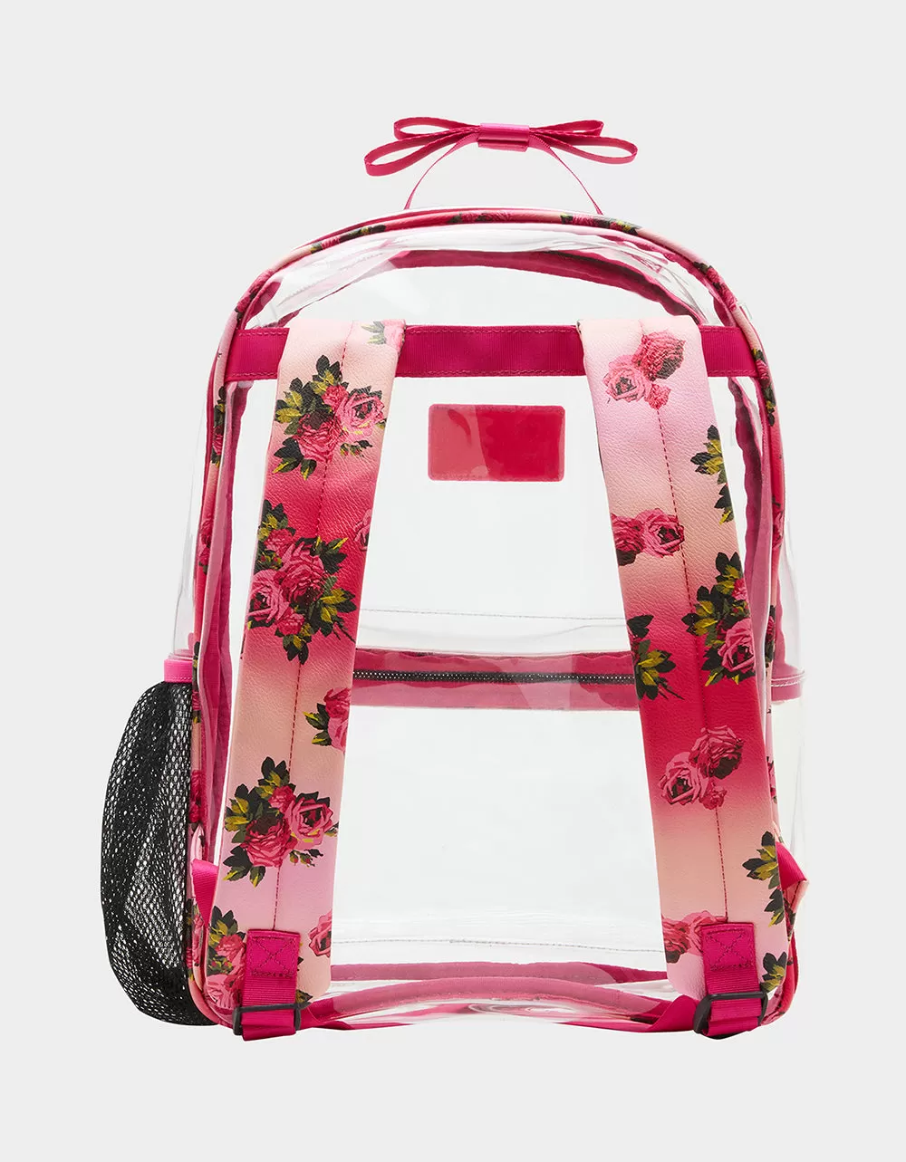 LARGE CLEAR BACKPACK FLORAL PRINT