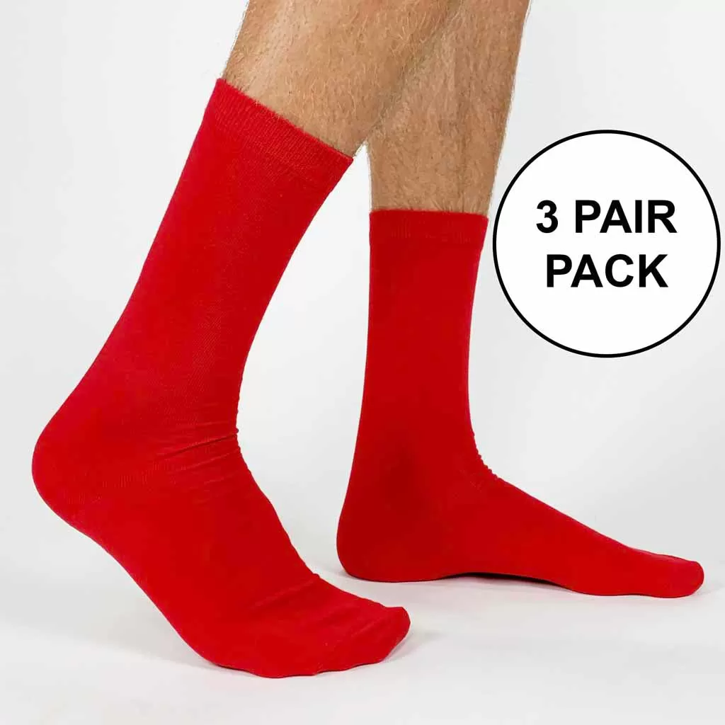 Large Flat Knit Cotton Dress Socks for Men - 3 Pack