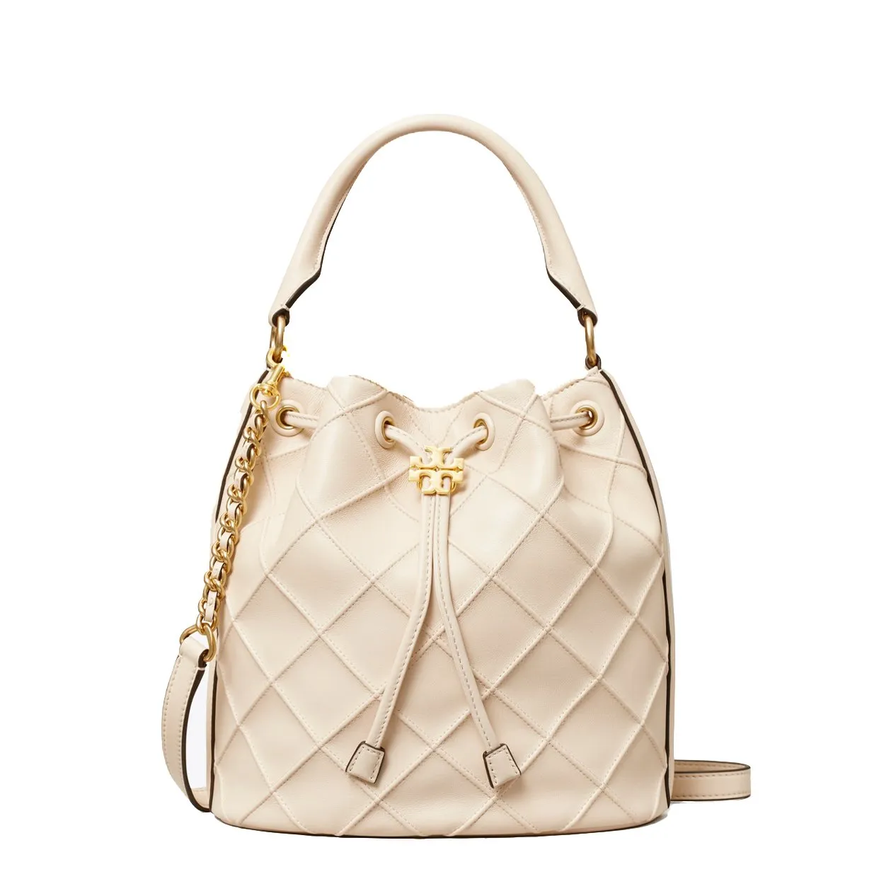 Large Fleming Soft Bucket Bag -Cream