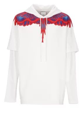 Marcelo Burlon County Of Milan Drawstring Layered Hoodie