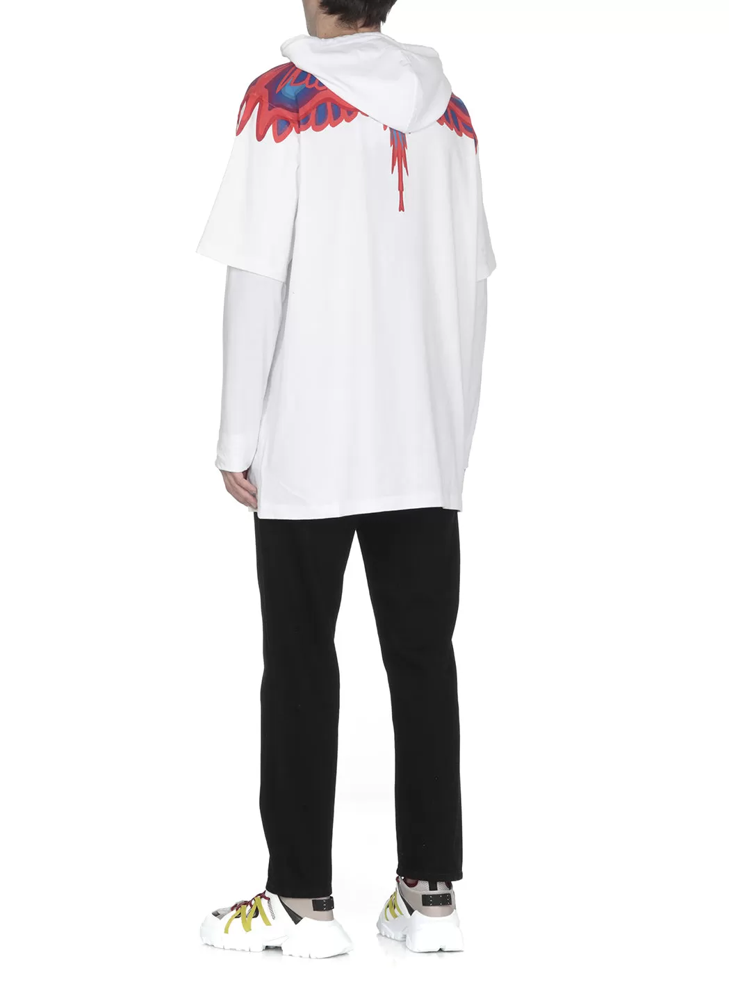 Marcelo Burlon County Of Milan Drawstring Layered Hoodie