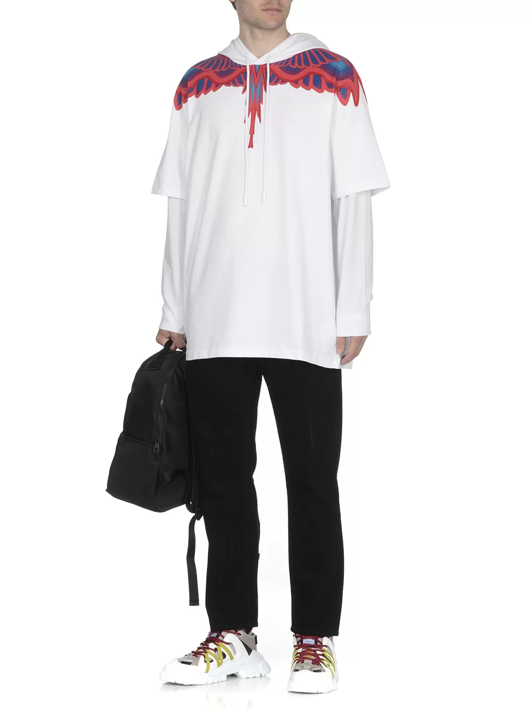 Marcelo Burlon County Of Milan Drawstring Layered Hoodie