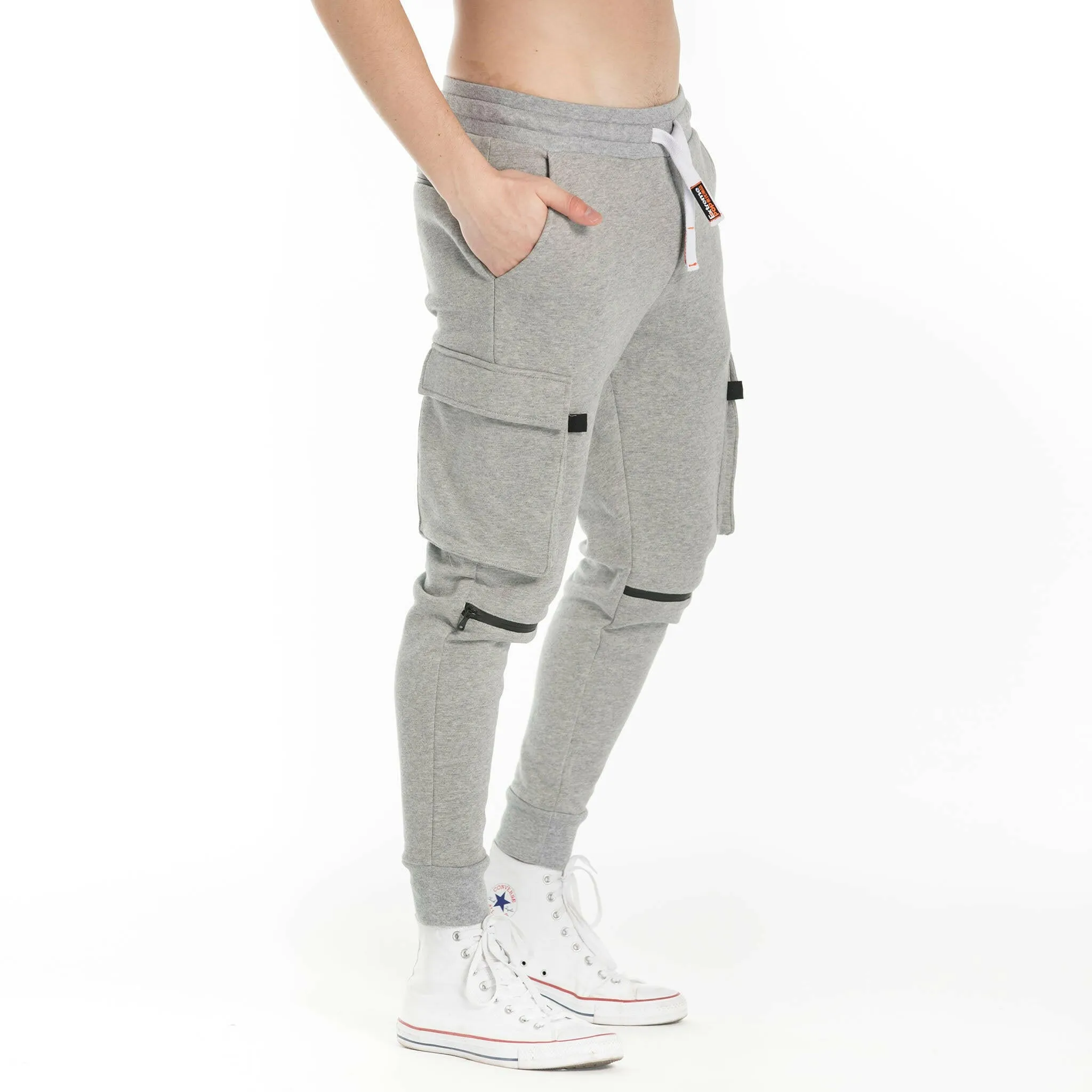 Marled Stretch Knit Baggy Joggers