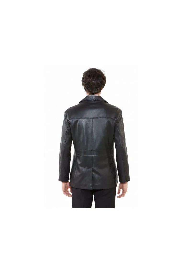 Men's Leather Safari Jackets in Black