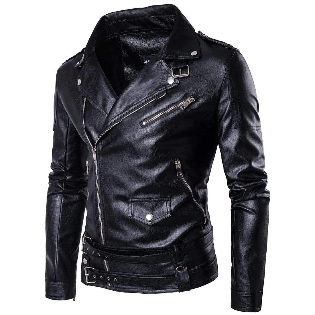 Men's Punk Lapel Multi-zips Jackets