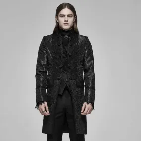 Men'sn Vintage Palace Lace Stand Collar Jacquard Coats