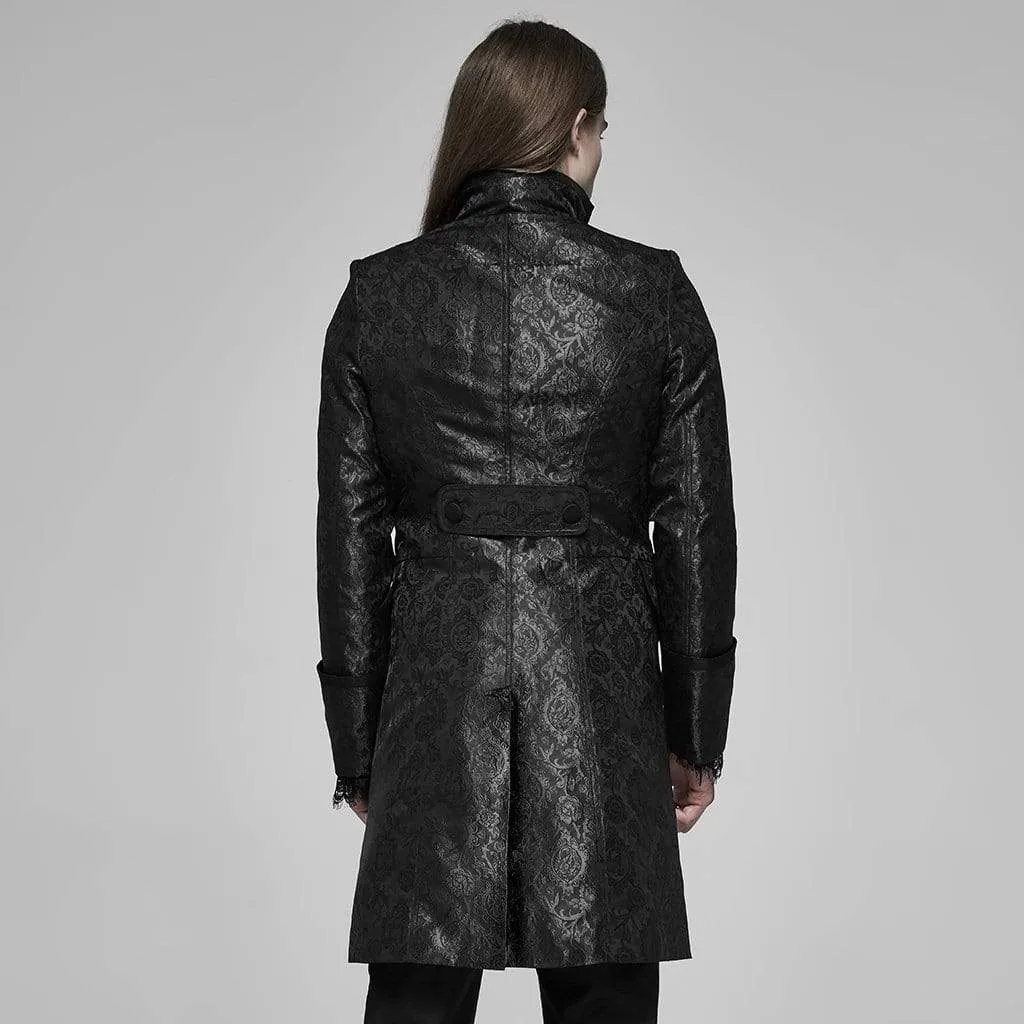 Men'sn Vintage Palace Lace Stand Collar Jacquard Coats