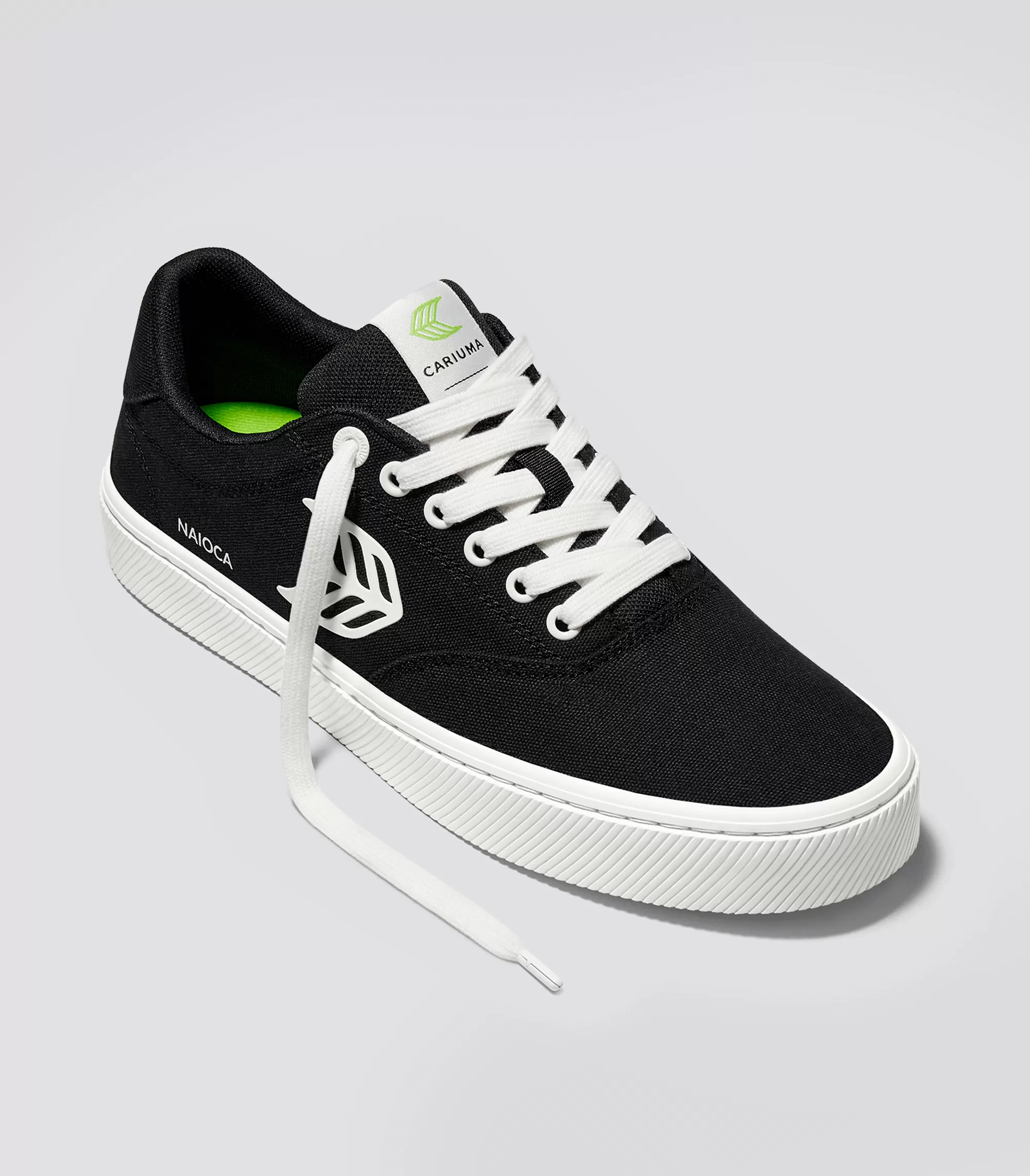 NAIOCA Canvas Black Canvas Off-White Logo Sneaker Men