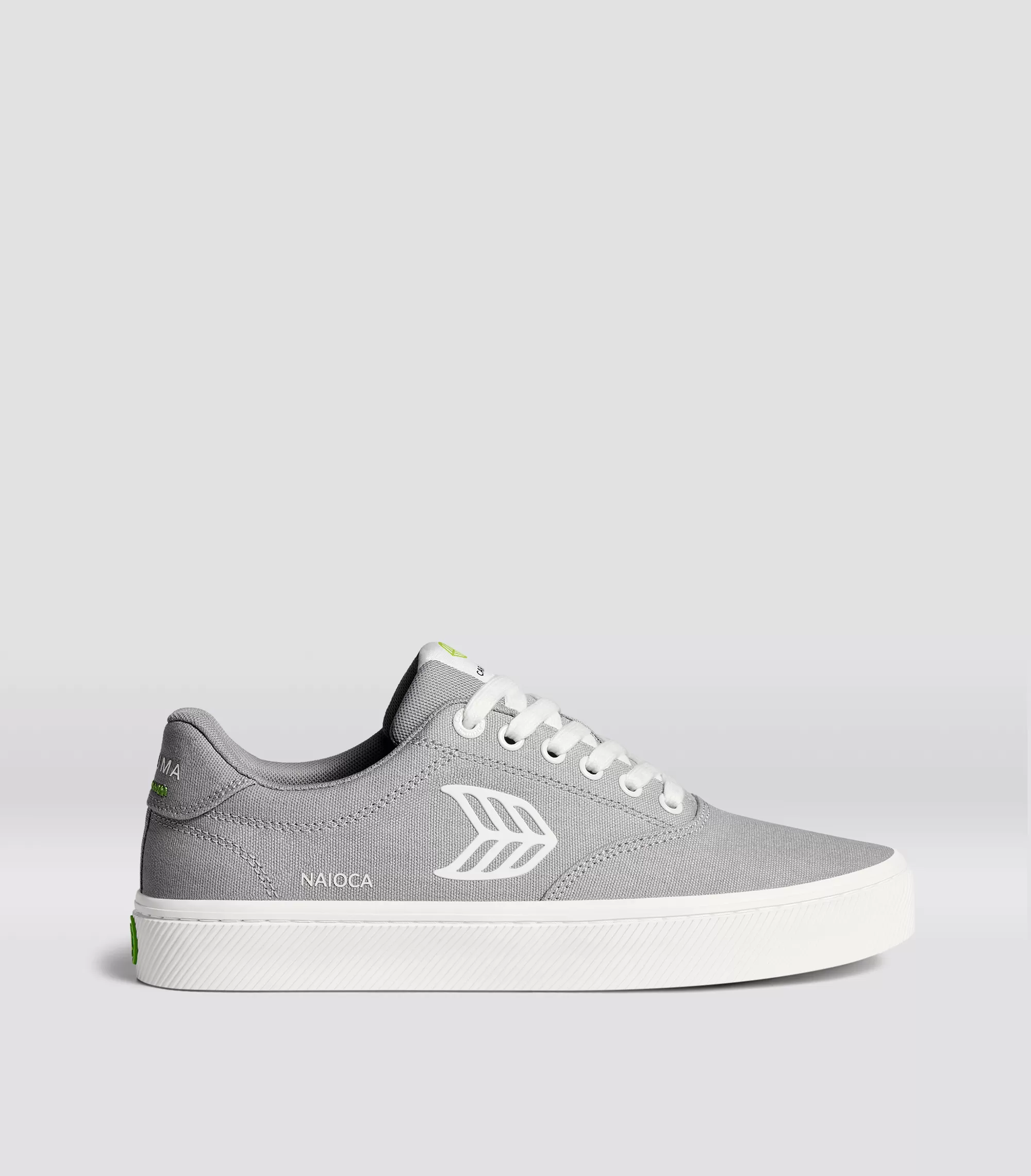 NAIOCA Canvas Light Grey Canvas Off-White Logo Sneaker Women