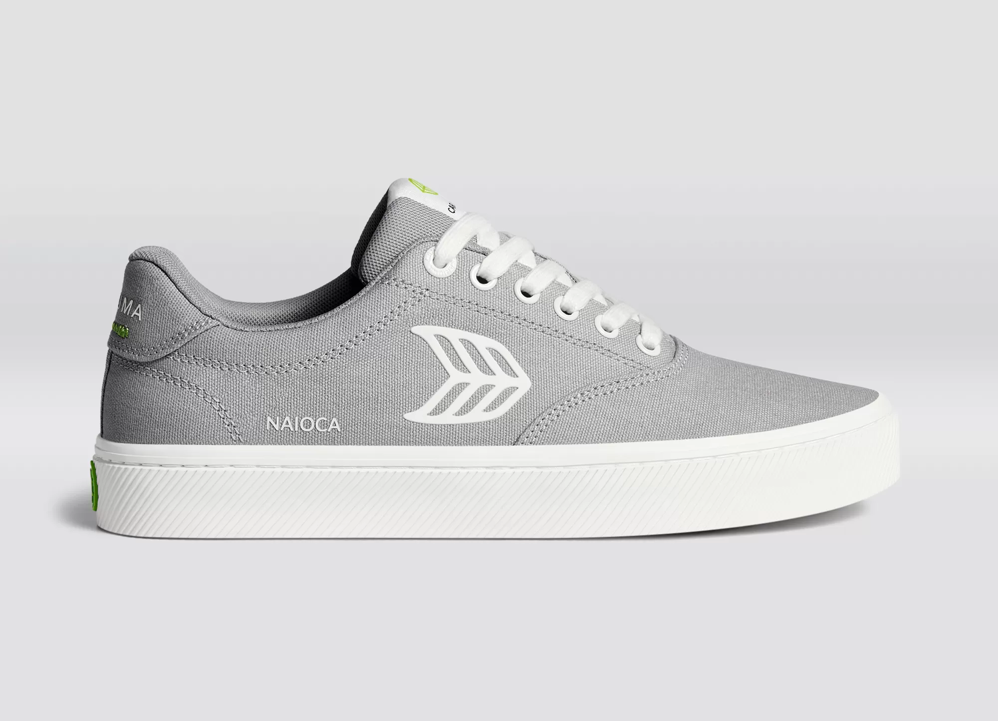 NAIOCA Canvas Light Grey Canvas Off-White Logo Sneaker Women