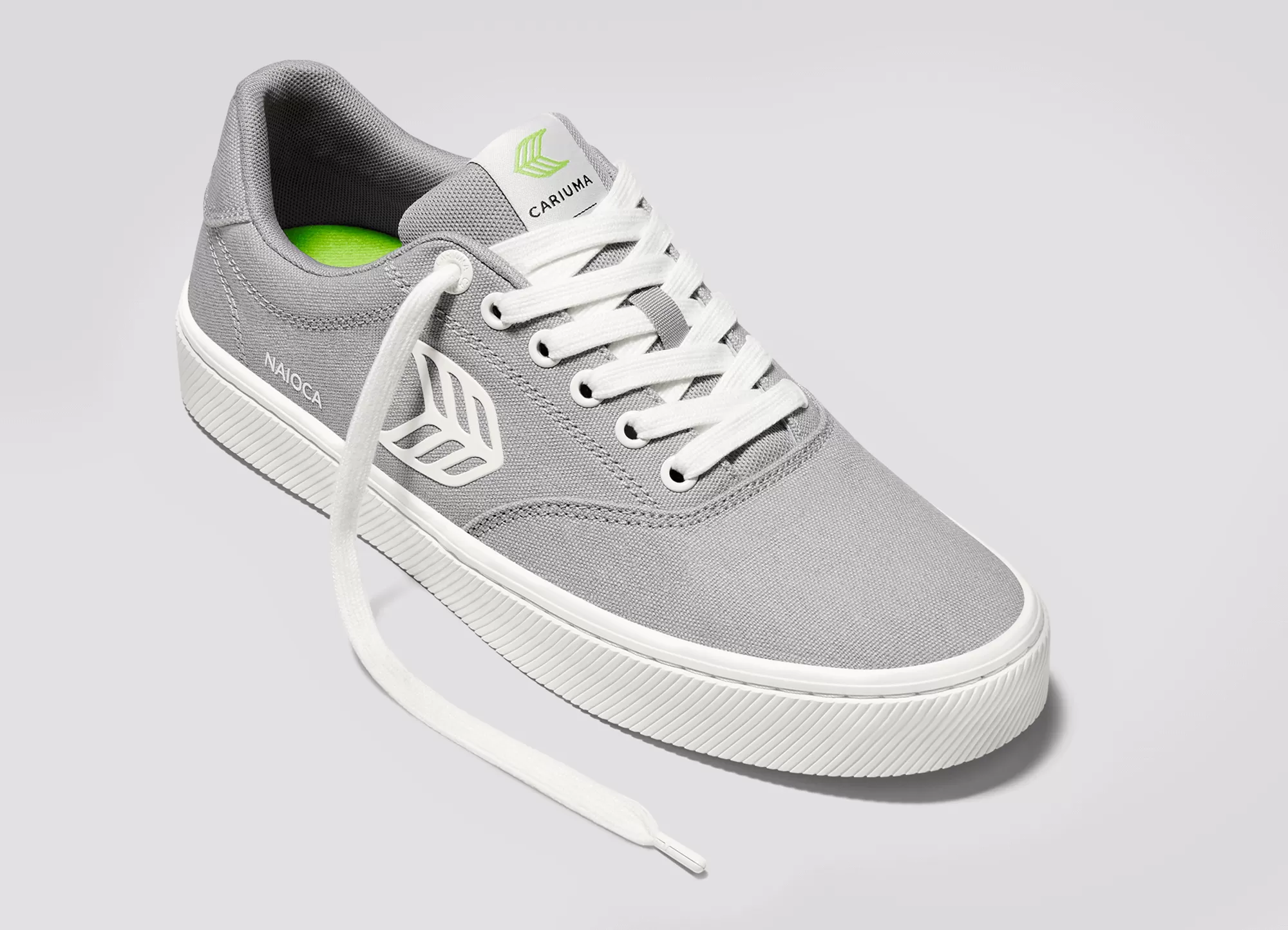 NAIOCA Canvas Light Grey Canvas Off-White Logo Sneaker Women