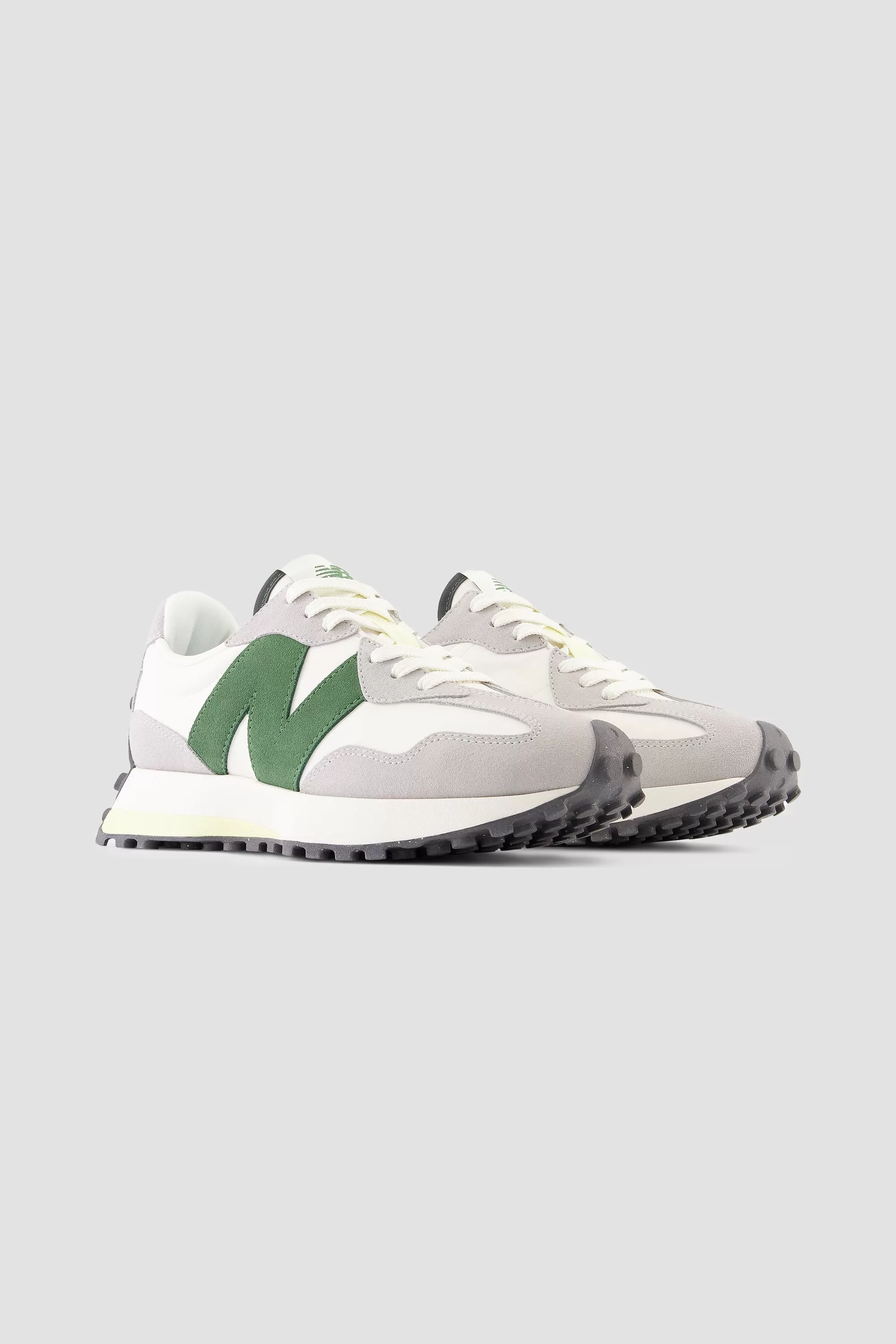 New Balance Women's 327 Sneaker in Raincloud with Nori