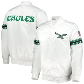 NFL Philadelphia Eagles Unisex Satin Bomber Style Full Snap Varsity Jackets-01